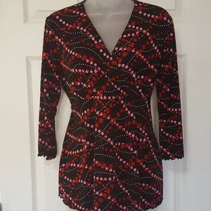 Baby and Me | Black & Red Maternity Top